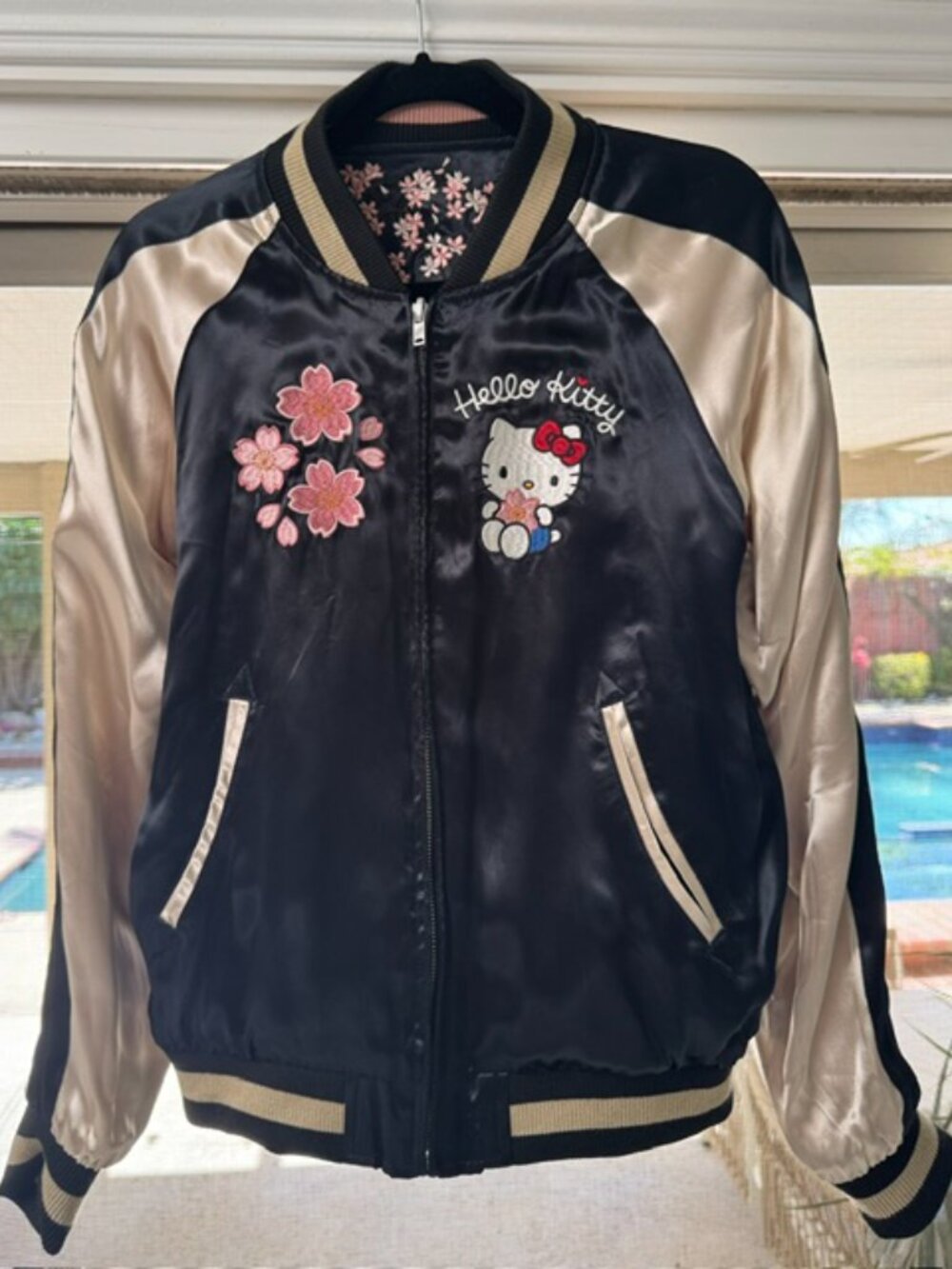 Sanrio Hello Kitty Sakura Reversible Sukajan Bomber Jacket in a Size Small - Picture 7 of 8